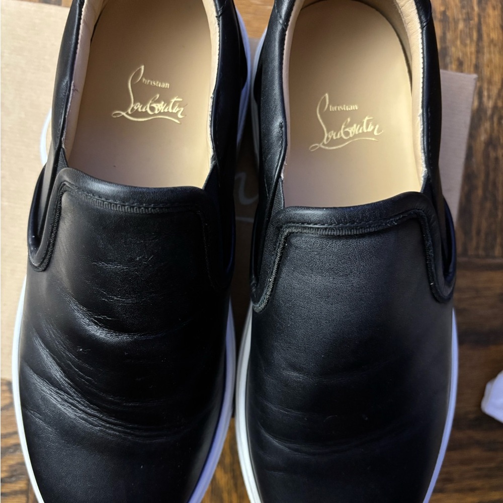 Christian Louboutin Black Leather Men's Loafers